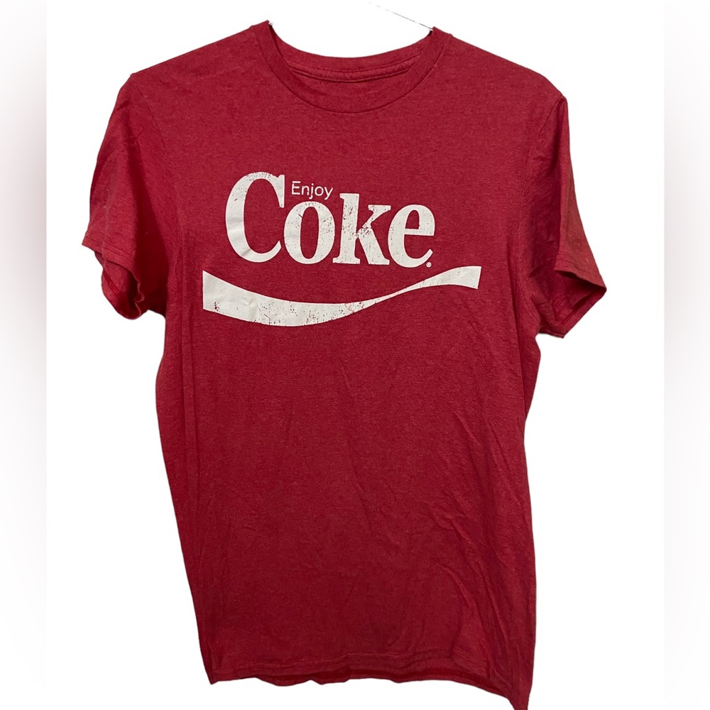 Retro Soft Distressed COKE Coca Cola Red Men’s M Classic 80s T-Shirt